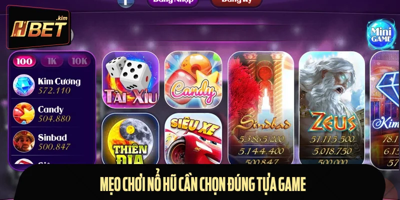 Mẹo chơi nổ hũ cần chọn đúng tựa game