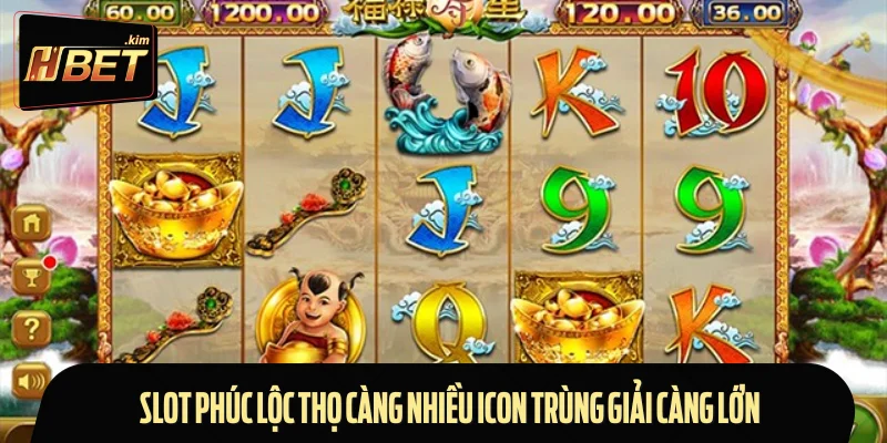 Slot Phúc Lộc Thọ càng nhiều icon trùng giải càng lớn